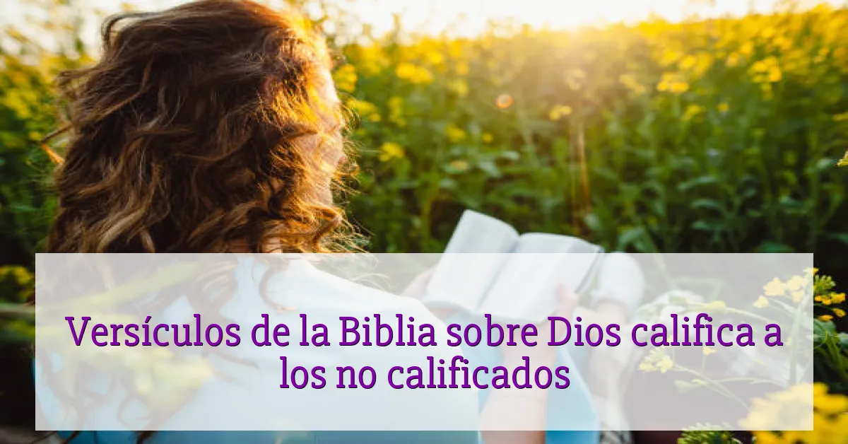 Versículos de la Biblia sobre Dios califica a los no calificados