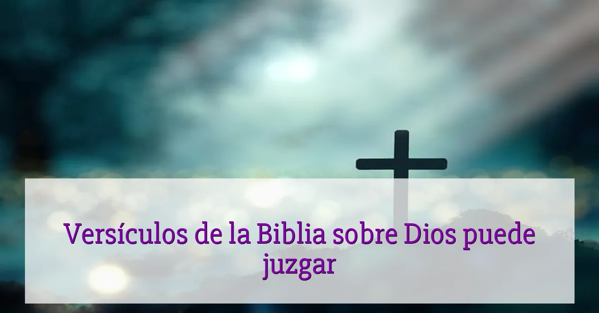 Versículos de la Biblia sobre Dios puede juzgar