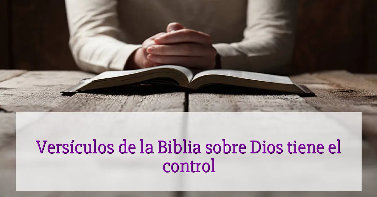 Versículos de la Biblia sobre Dios tiene el control