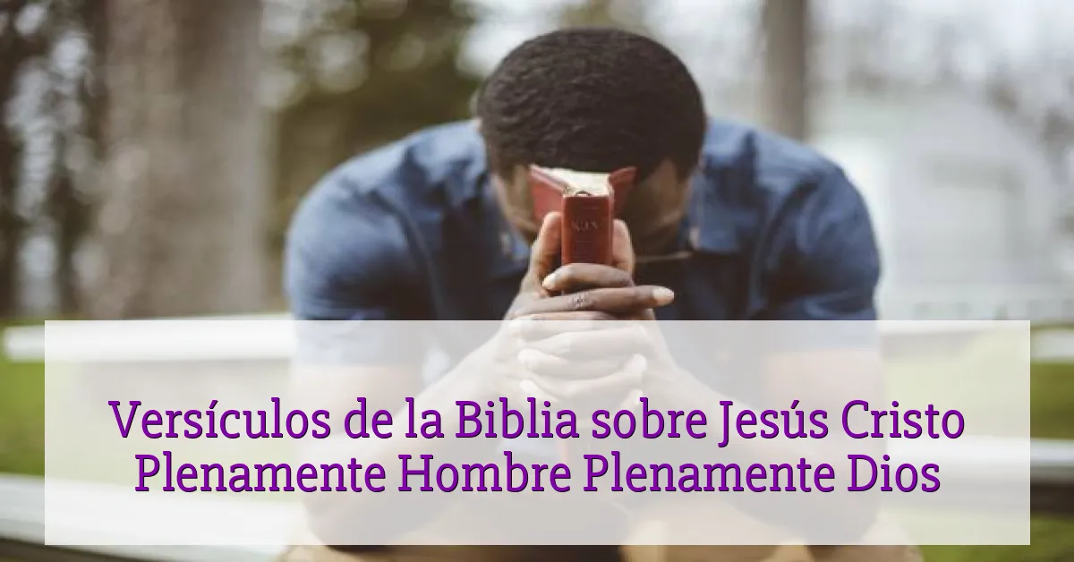 Versículos de la Biblia sobre Jesús Cristo Plenamente Hombre Plenamente Dios