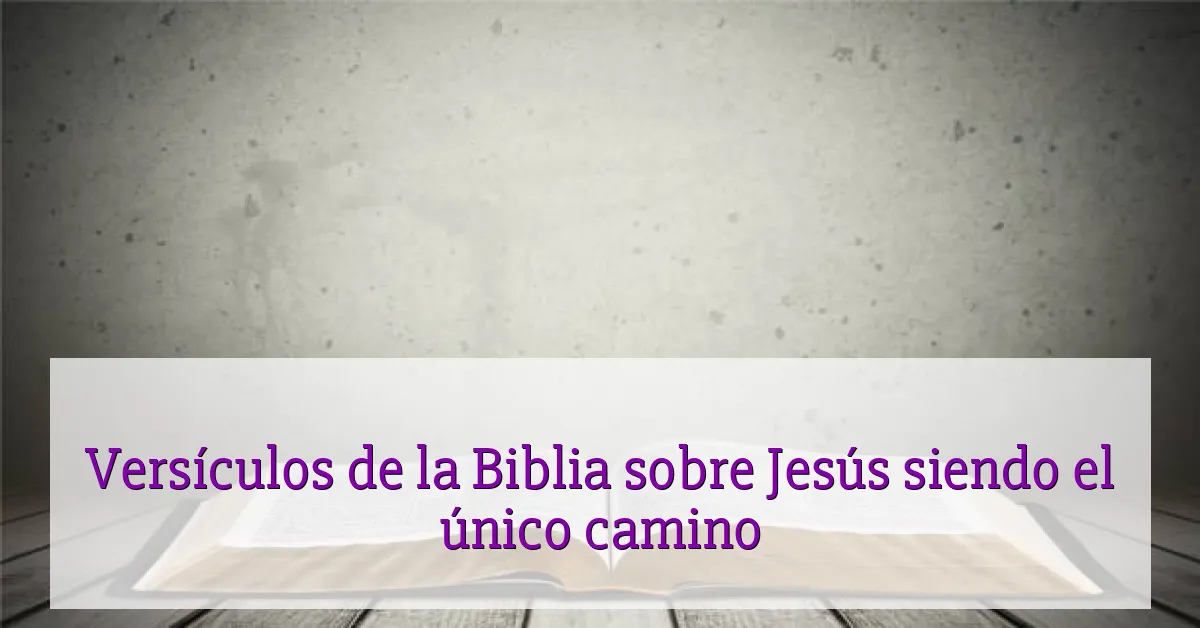 Versículos de la Biblia sobre Jesús siendo el único camino