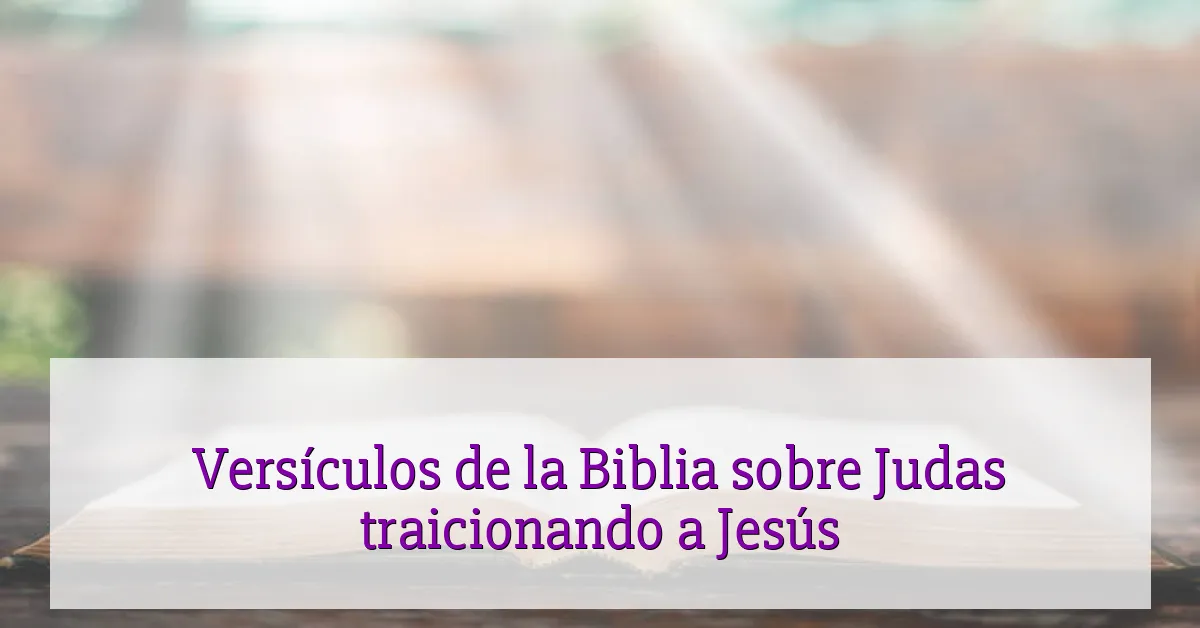Versículos de la Biblia sobre Judas traicionando a Jesús