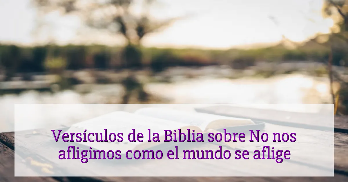 Versículos de la Biblia sobre No nos afligimos como el mundo se aflige