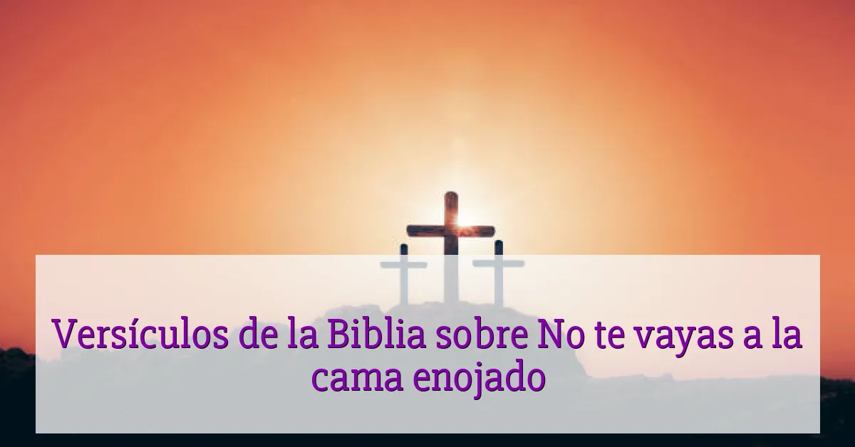 Versículos de la Biblia sobre No te vayas a la cama enojado