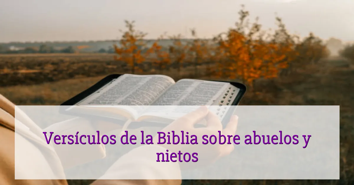 Versículos de la Biblia sobre abuelos y nietos