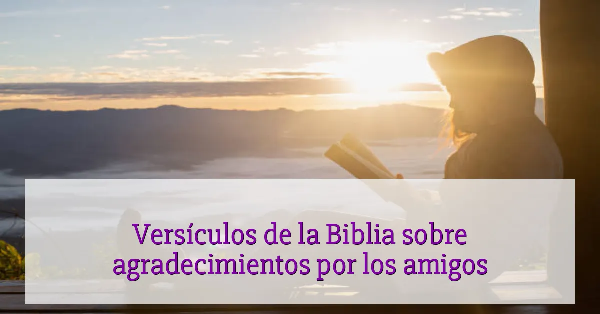 Versículos de la Biblia sobre agradecimientos por los amigos