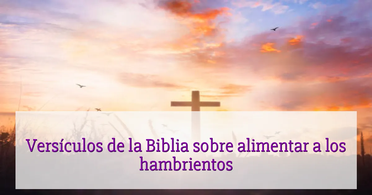 Versículos de la Biblia sobre alimentar a los hambrientos
