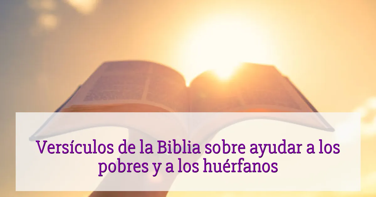 Versículos de la Biblia sobre ayudar a los pobres y a los huérfanos