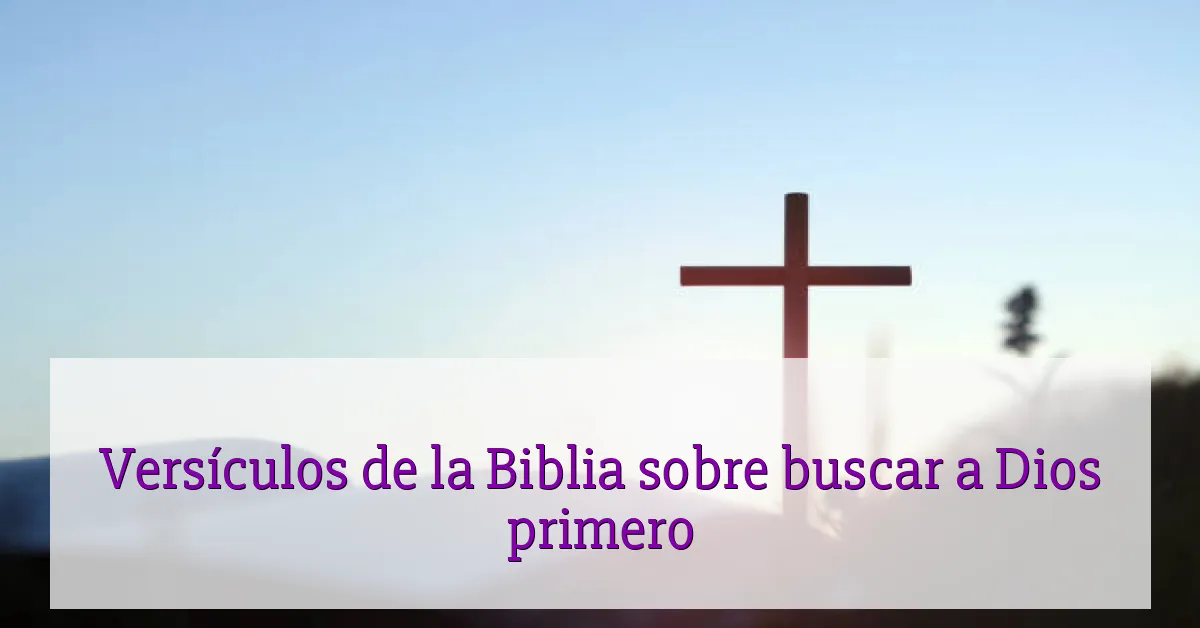 Versículos de la Biblia sobre buscar a Dios primero