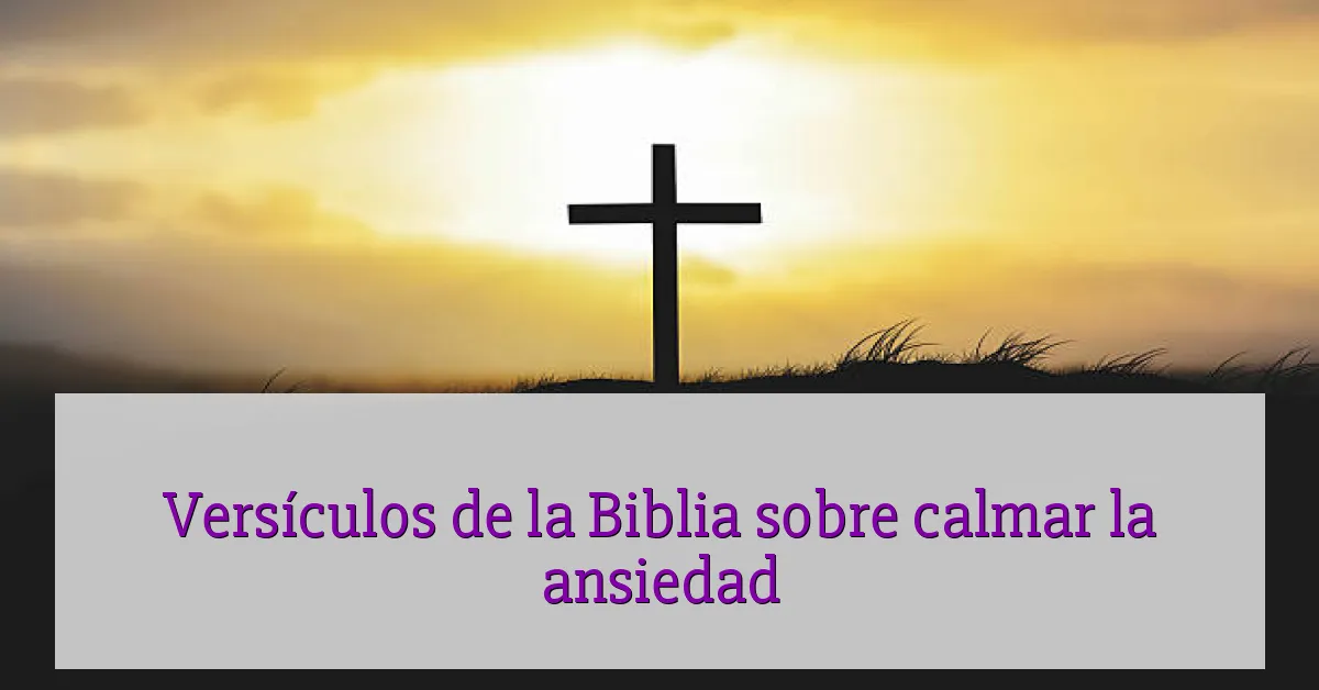 Versículos de la Biblia sobre calmar la ansiedad