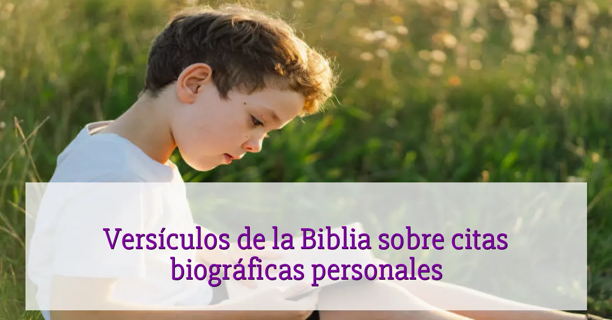 Versículos de la Biblia sobre citas biográficas personales