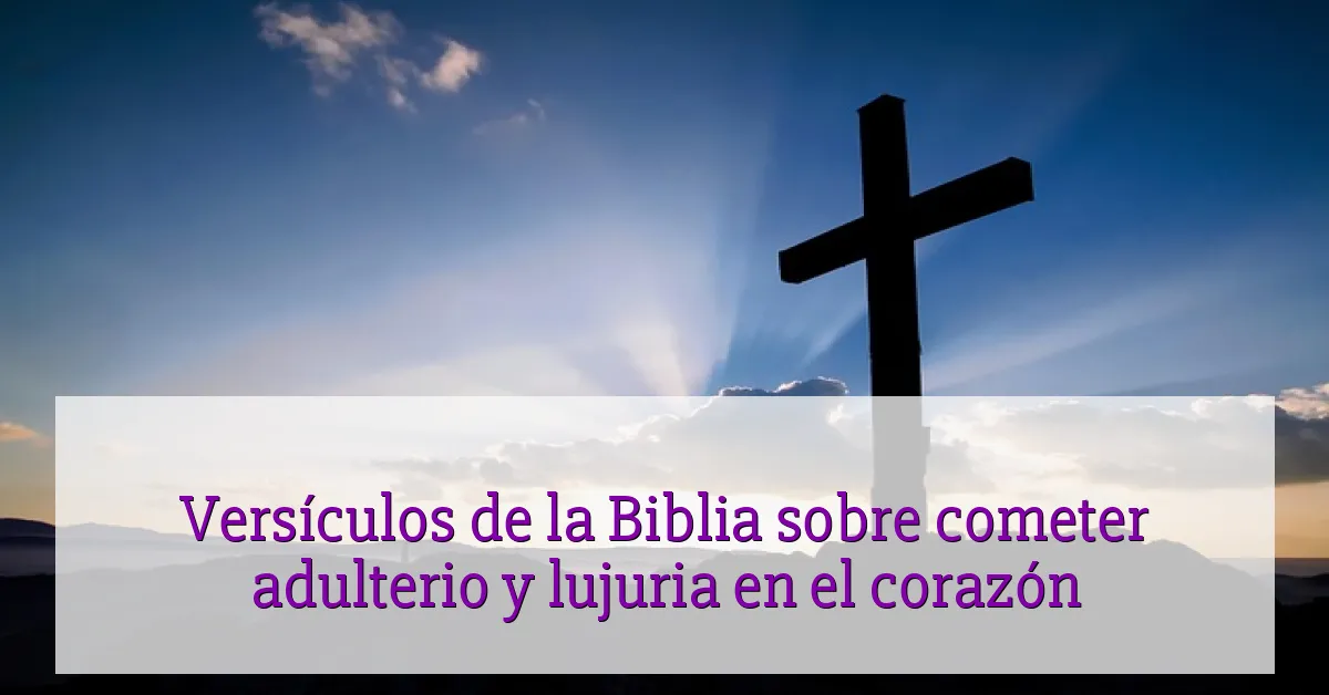 Versículos de la Biblia sobre cometer adulterio y lujuria en el corazón