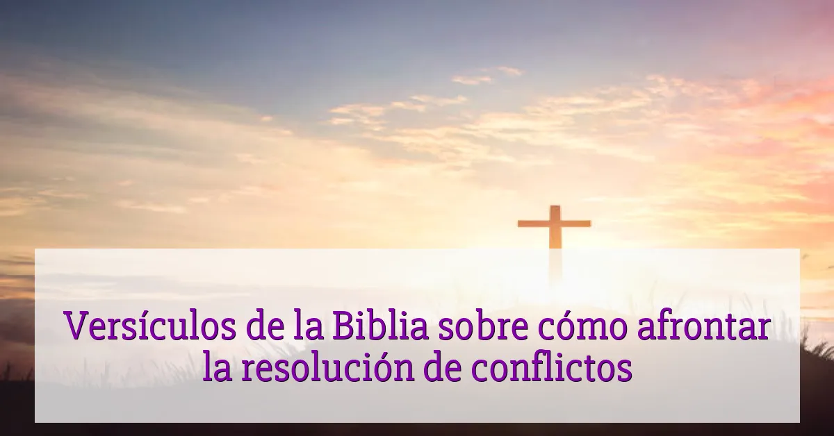 Versículos de la Biblia sobre cómo afrontar la resolución de conflictos
