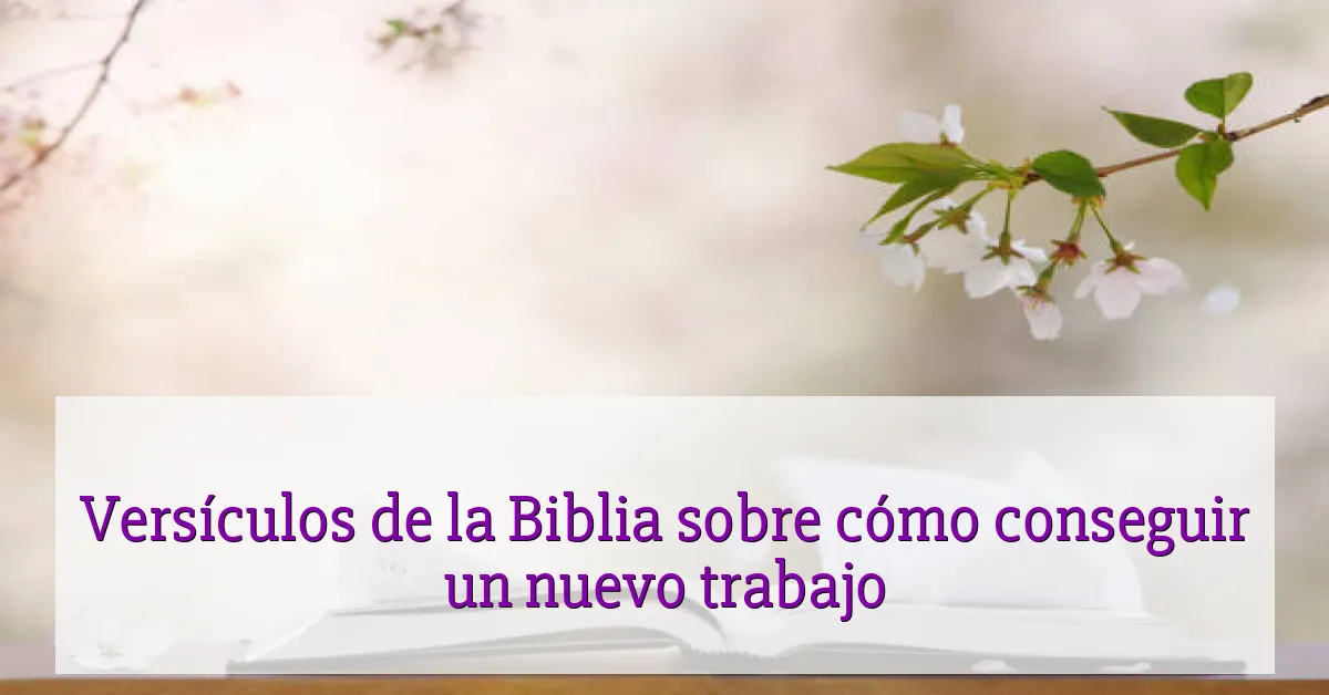Versículos de la Biblia sobre cómo conseguir un nuevo trabajo