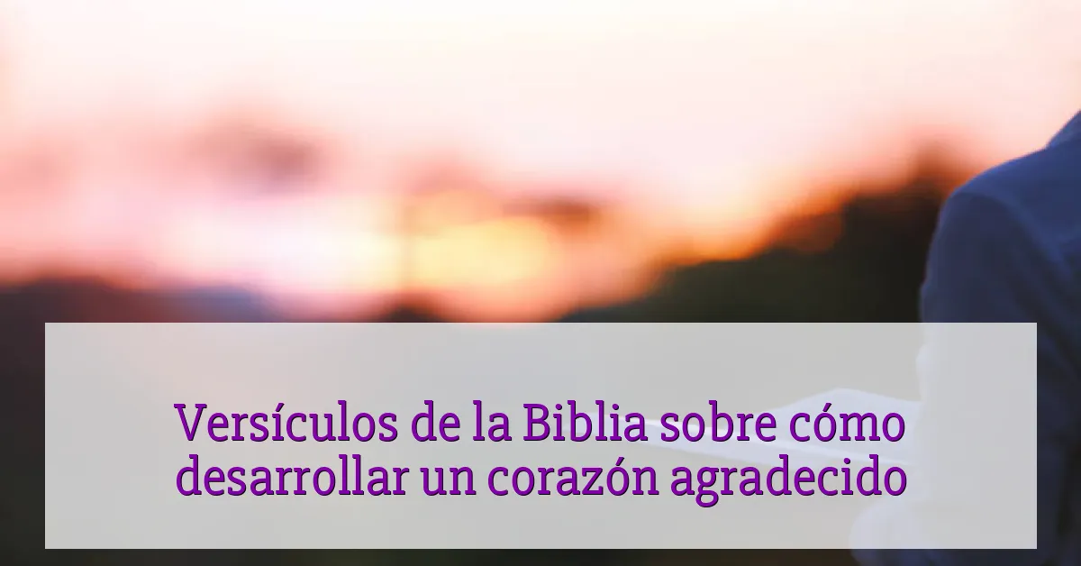 Versículos de la Biblia sobre cómo desarrollar un corazón agradecido