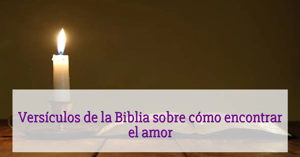 Versículos de la Biblia sobre cómo encontrar el amor