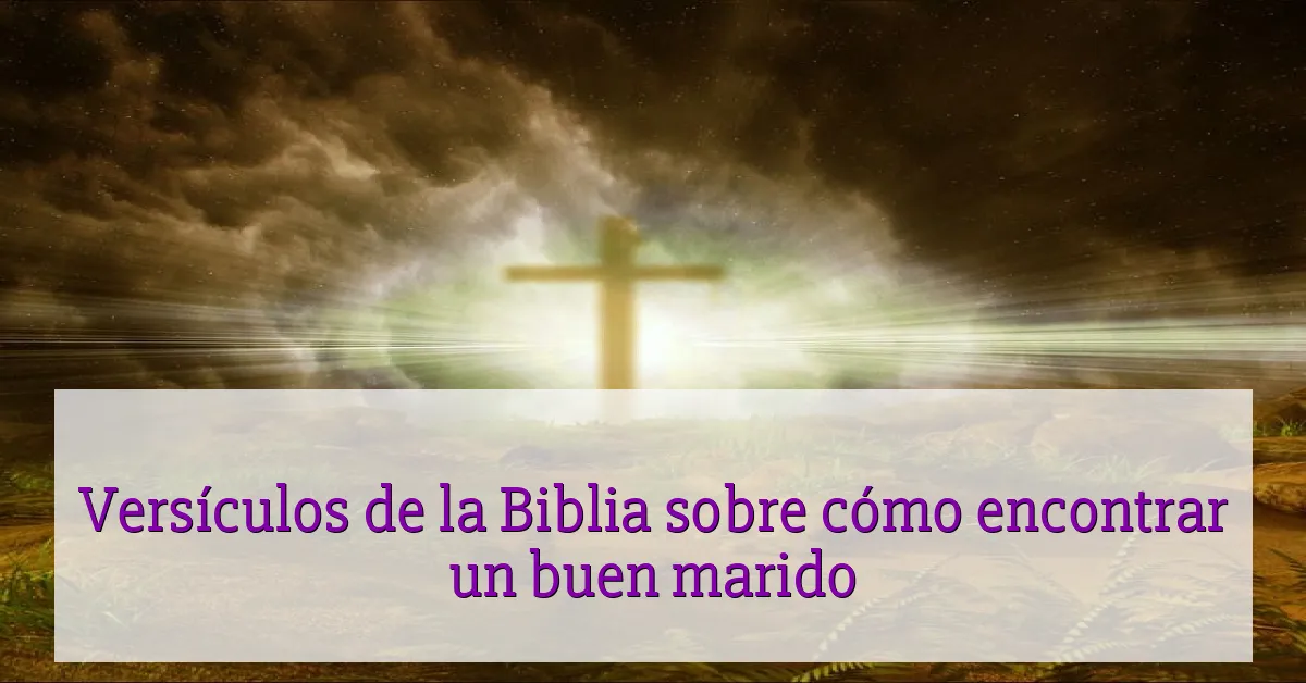 Versículos de la Biblia sobre cómo encontrar un buen marido