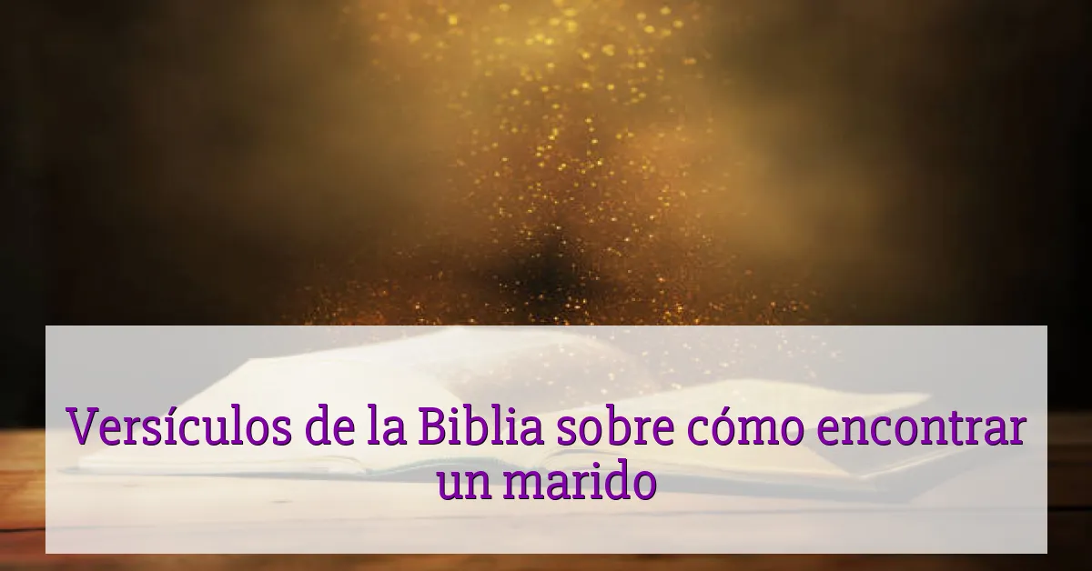 Versículos de la Biblia sobre cómo encontrar un marido