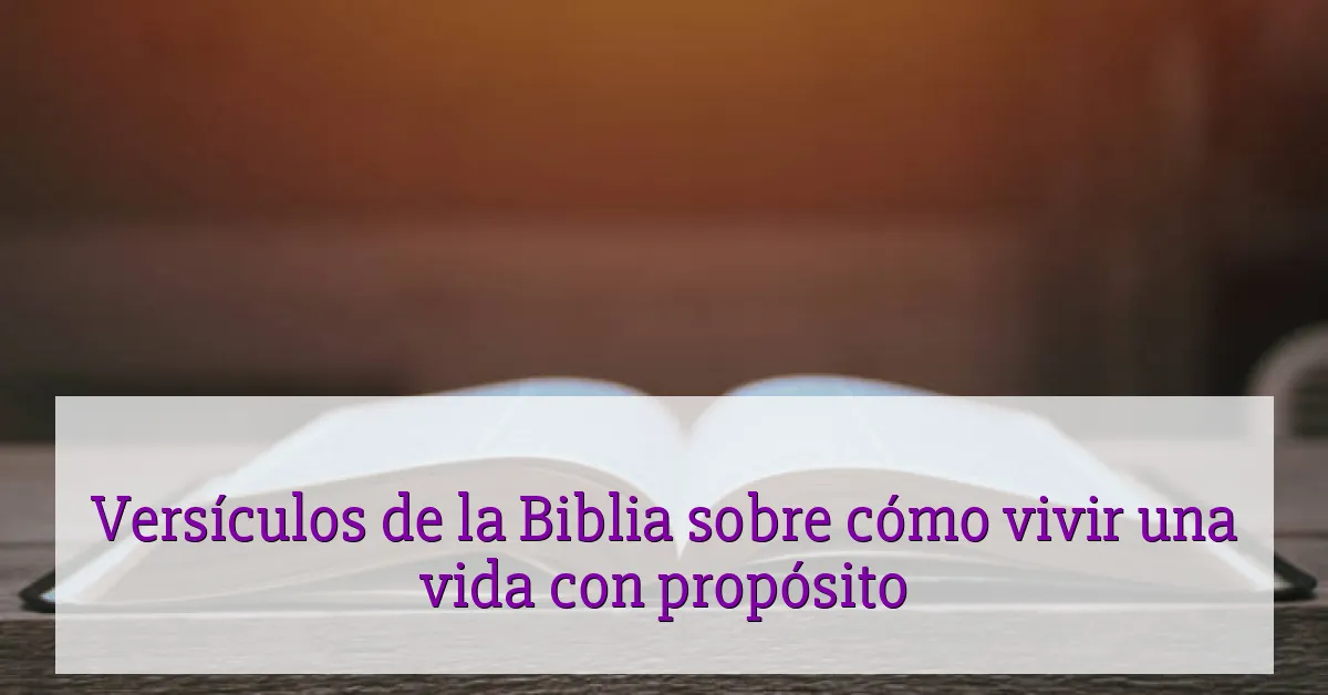 Versículos de la Biblia sobre cómo vivir una vida con propósito