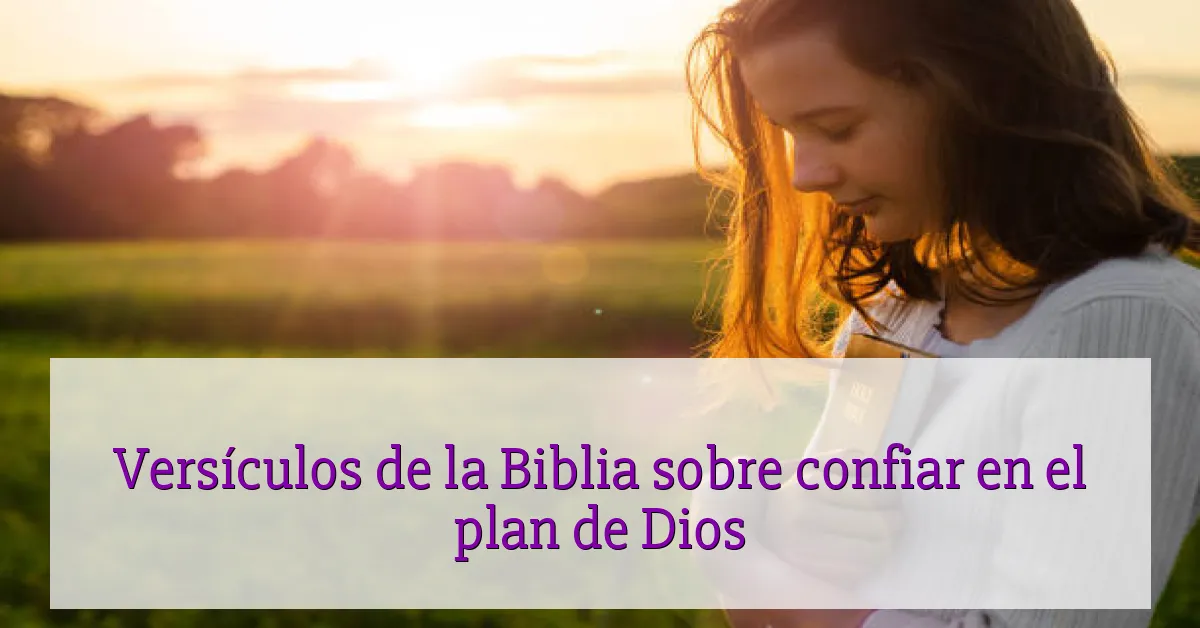 Versículos de la Biblia sobre confiar en el plan de Dios
