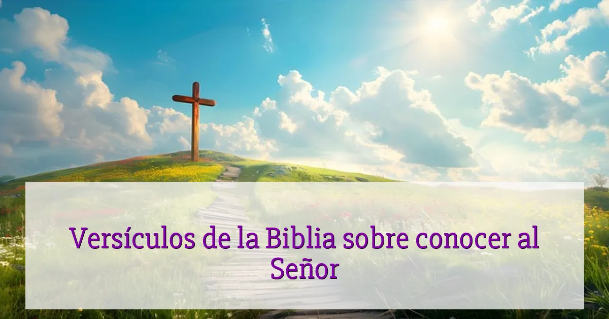 Versículos de la Biblia sobre conocer al Señor