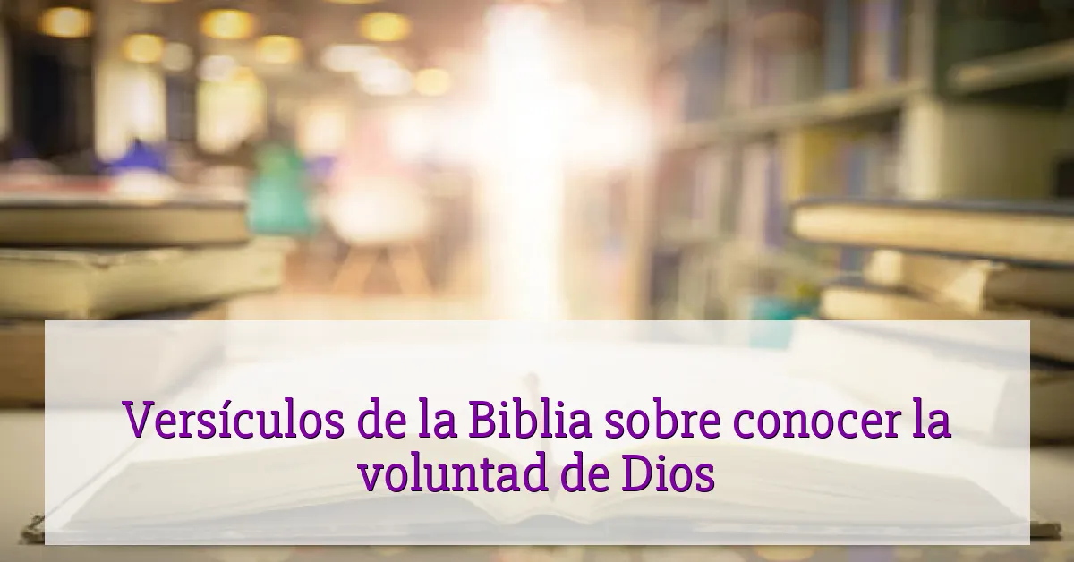 Versículos de la Biblia sobre conocer la voluntad de Dios