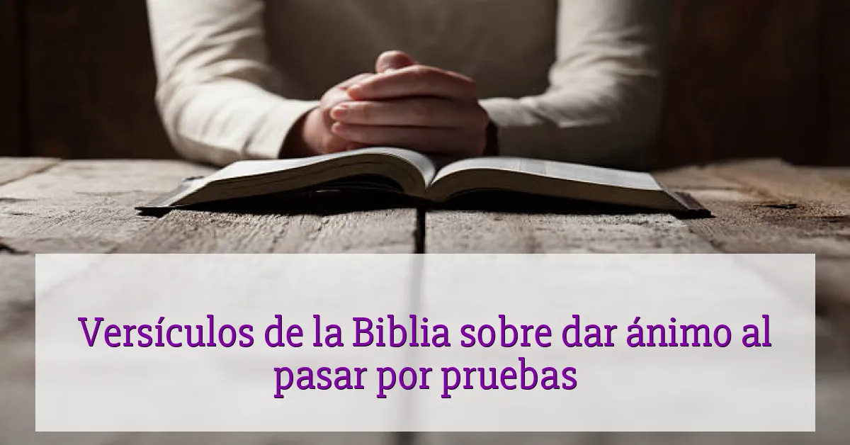 Versículos de la Biblia sobre dar ánimo al pasar por pruebas