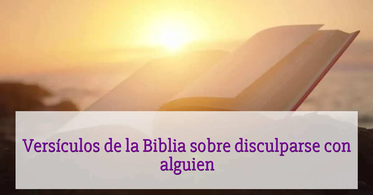 Versículos de la Biblia sobre disculparse con alguien