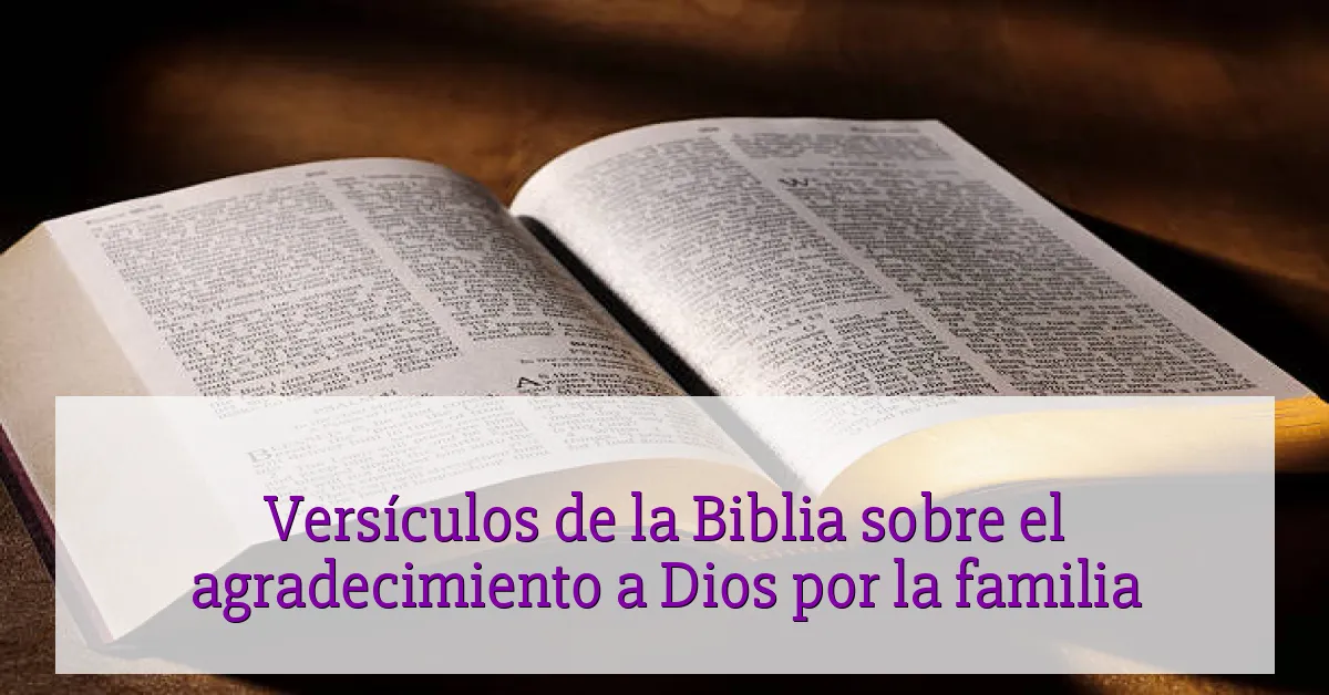 Versículos de la Biblia sobre el agradecimiento a Dios por la familia