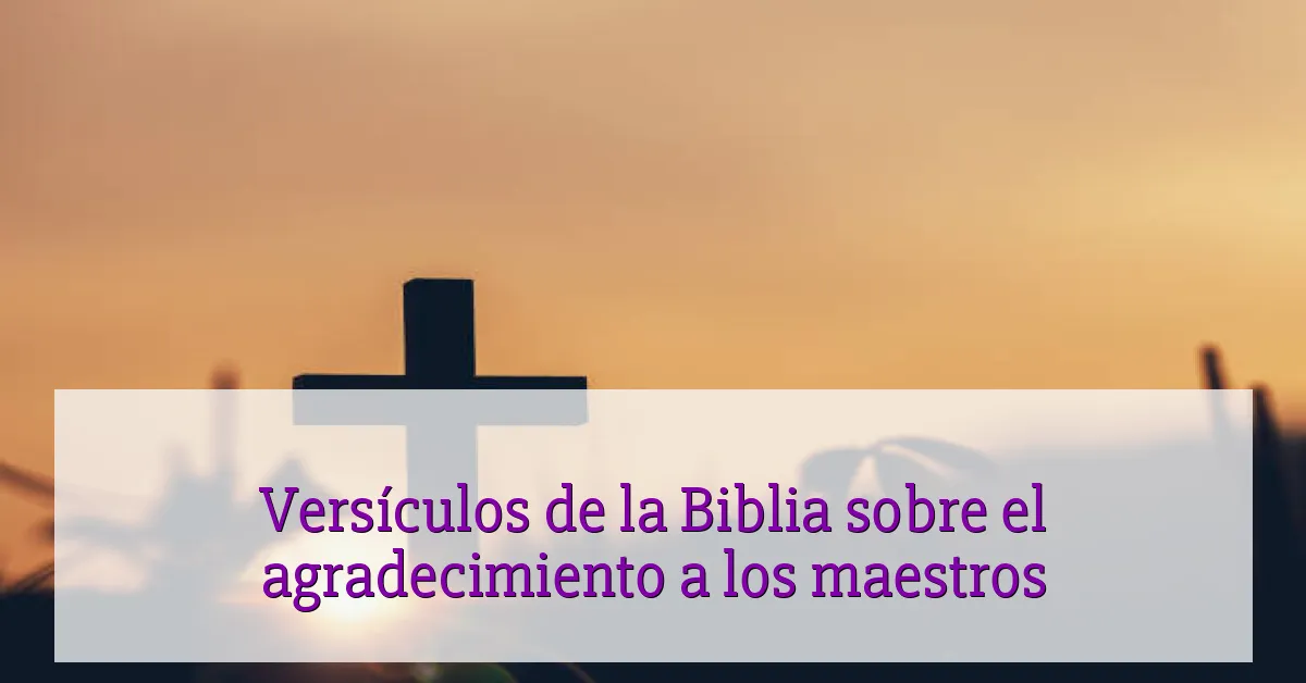Versículos de la Biblia sobre el agradecimiento a los maestros