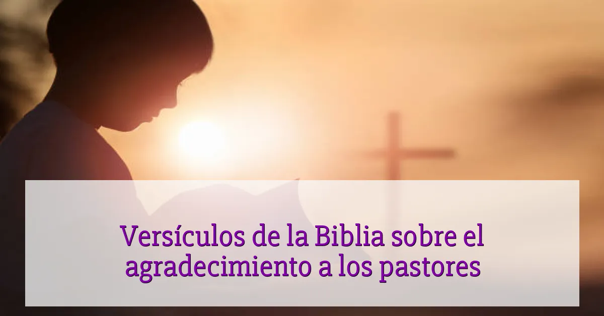 Versículos de la Biblia sobre el agradecimiento a los pastores