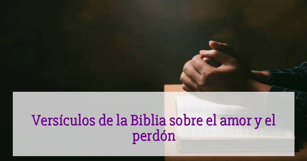 Versículos de la Biblia sobre el amor y el perdón