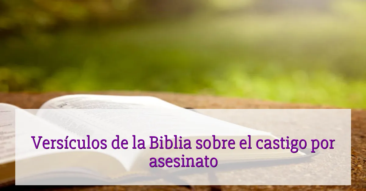 Versículos de la Biblia sobre el castigo por asesinato