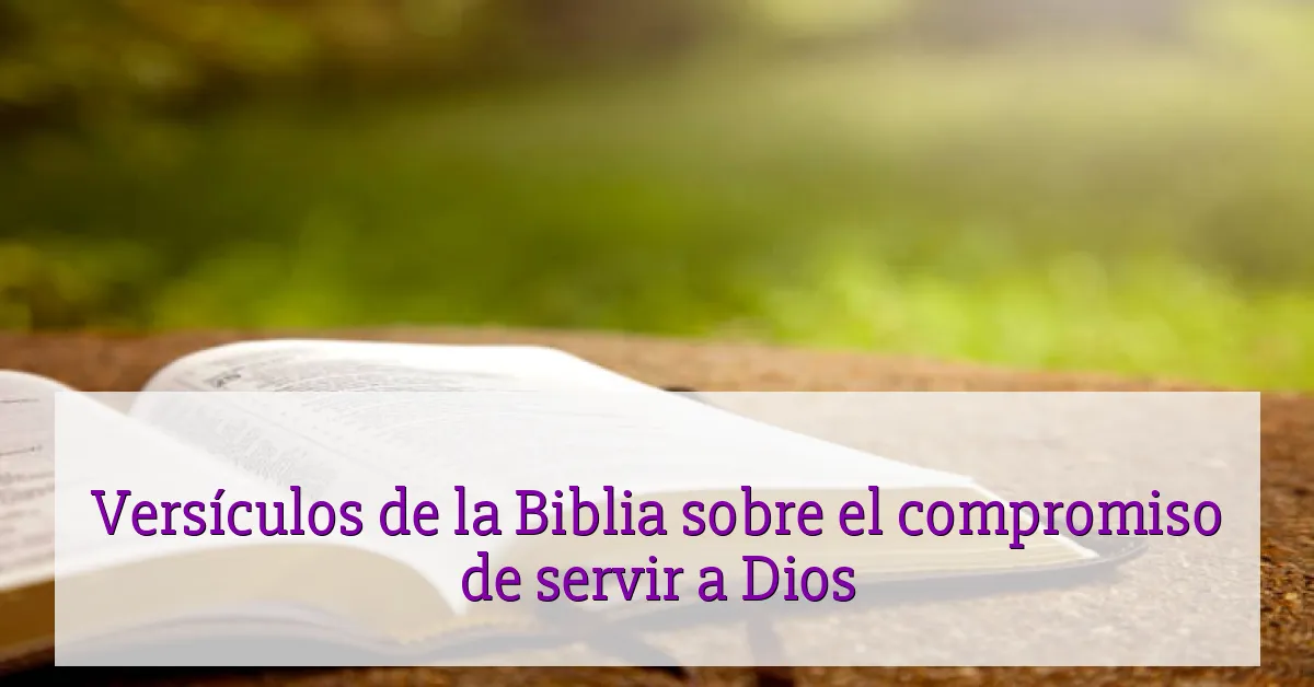Versículos de la Biblia sobre el compromiso de servir a Dios