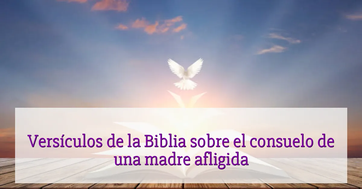 Versículos de la Biblia sobre el consuelo de una madre afligida