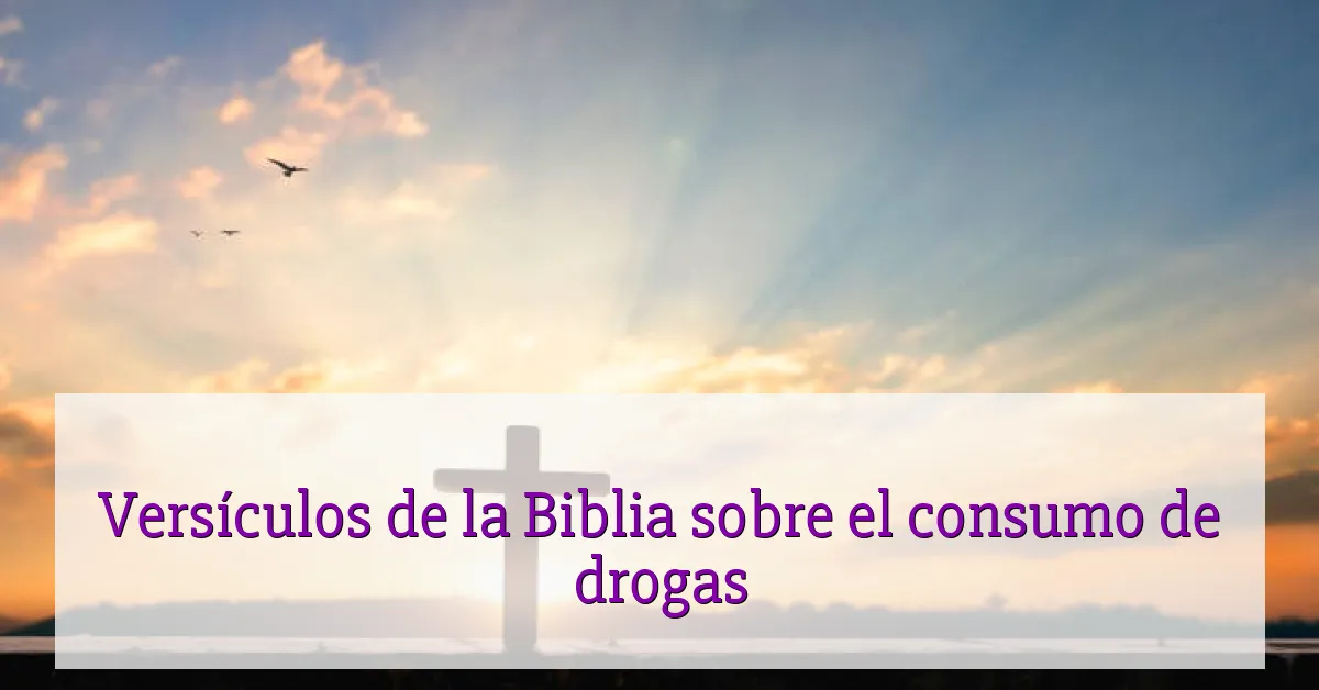 Versículos de la Biblia sobre el consumo de drogas