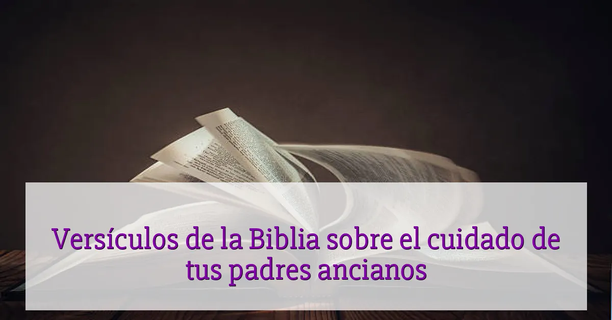 Versículos de la Biblia sobre el cuidado de tus padres ancianos