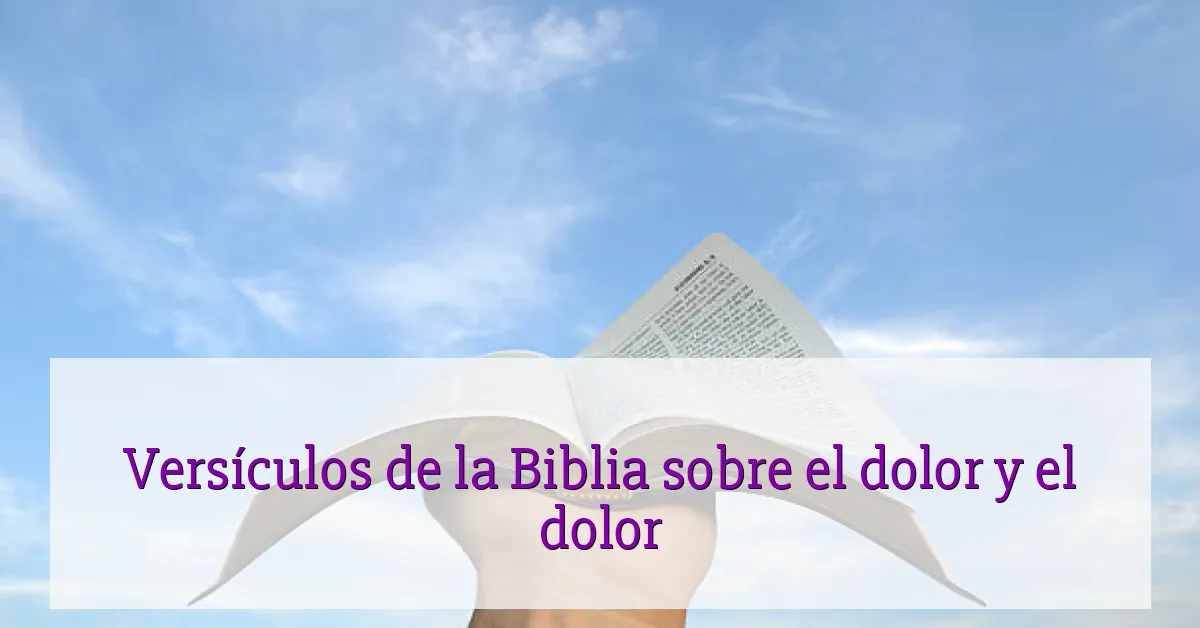 Versículos de la Biblia sobre el dolor y el dolor