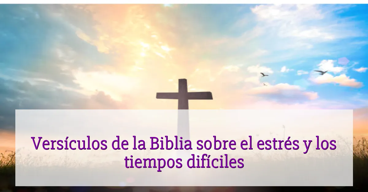 Versículos de la Biblia sobre el estrés y los tiempos difíciles