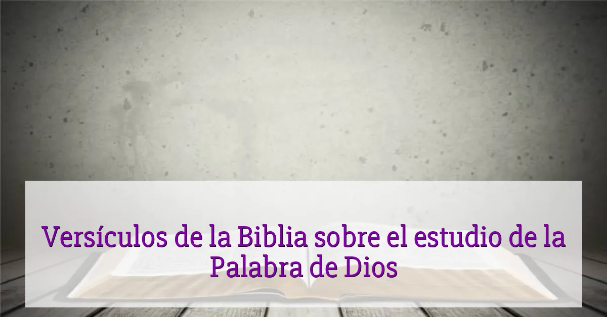 Versículos de la Biblia sobre el estudio de la Palabra de Dios