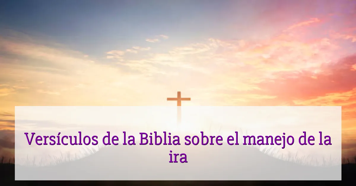Versículos de la Biblia sobre el manejo de la ira