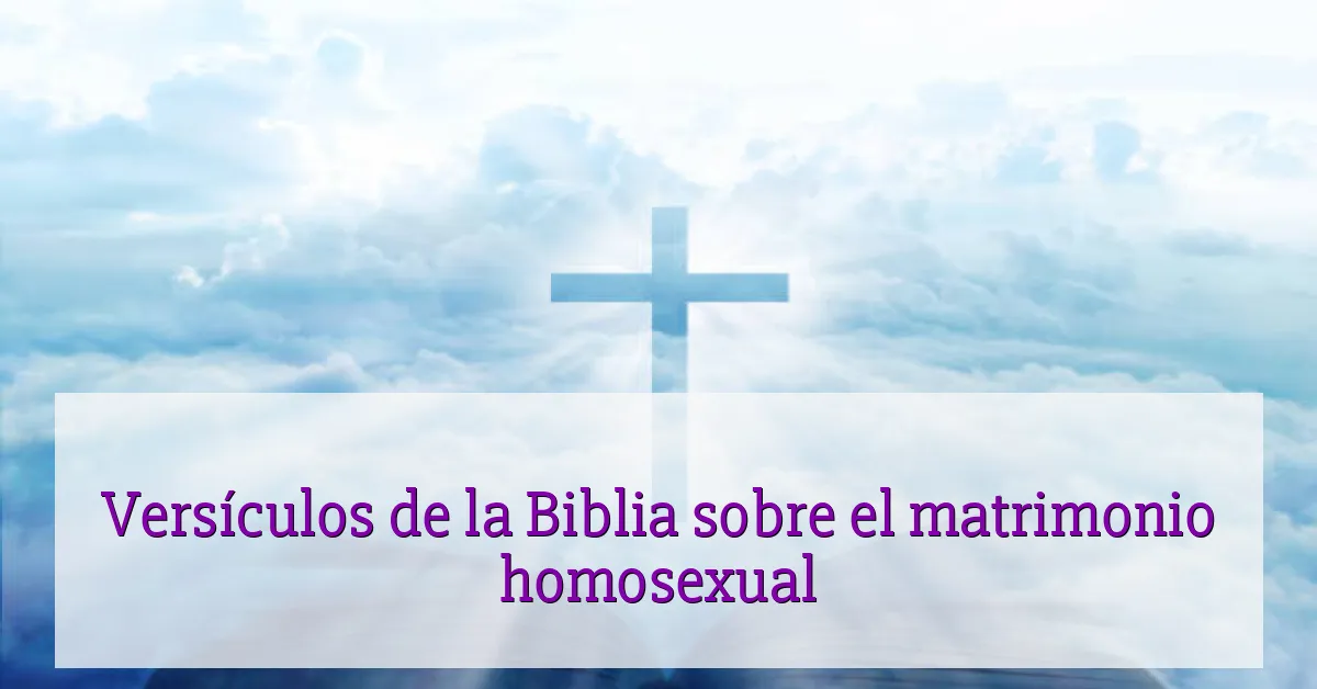 Versículos de la Biblia sobre el matrimonio homosexual