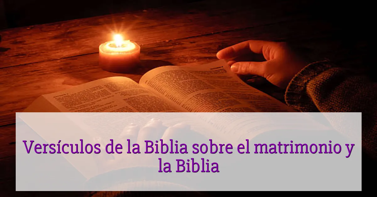 Versículos de la Biblia sobre el matrimonio y la Biblia