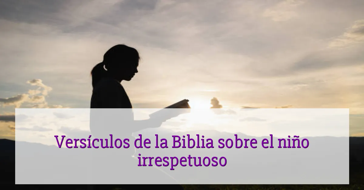Versículos de la Biblia sobre el niño irrespetuoso