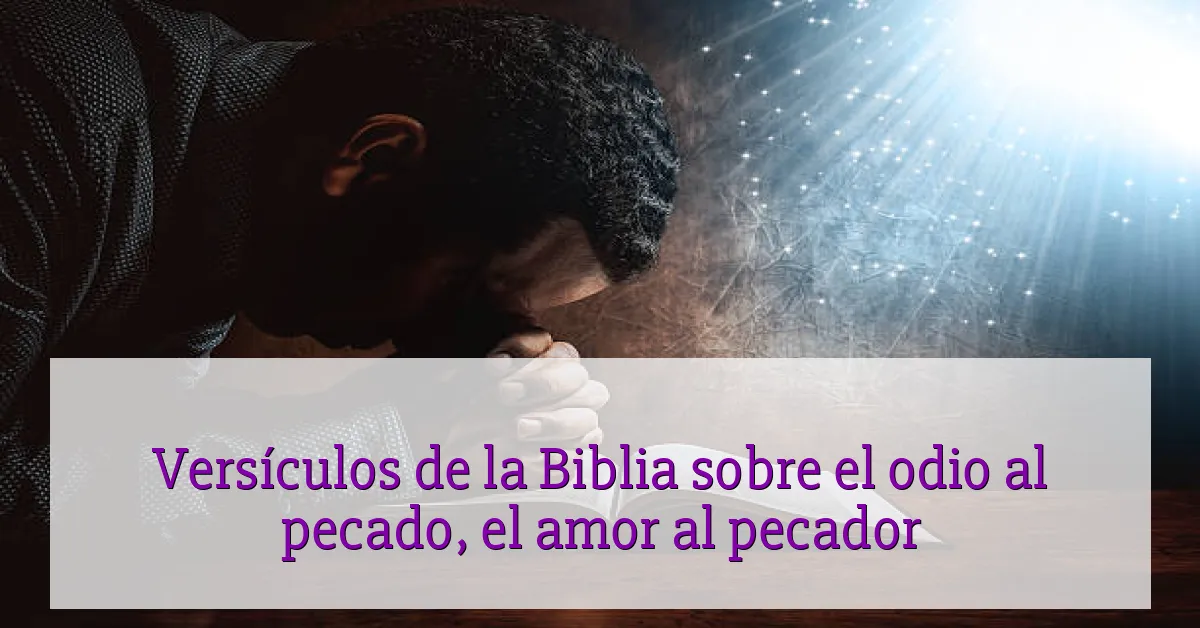 Versículos de la Biblia sobre el odio al pecado, el amor al pecador