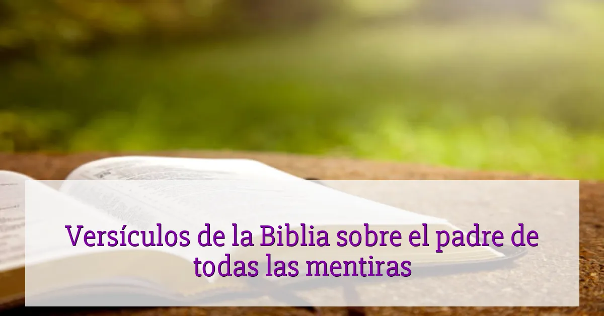 Versículos de la Biblia sobre el padre de todas las mentiras