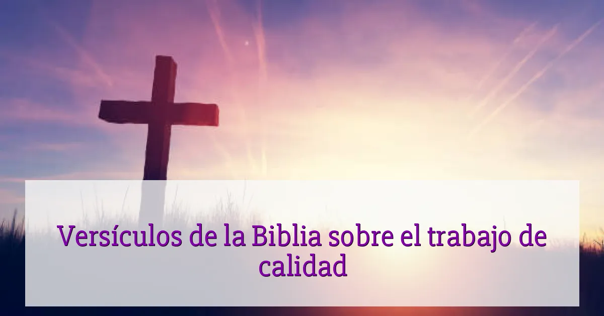 Versículos de la Biblia sobre el trabajo de calidad
