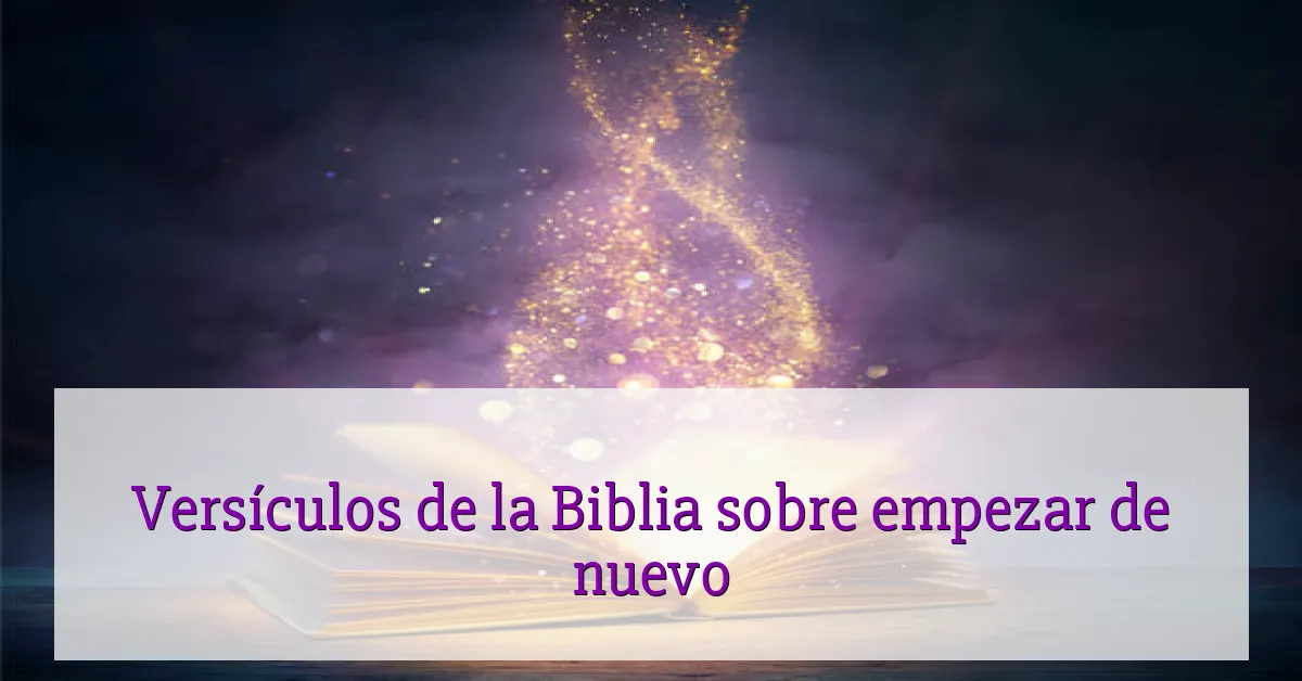 Versículos de la Biblia sobre empezar de nuevo