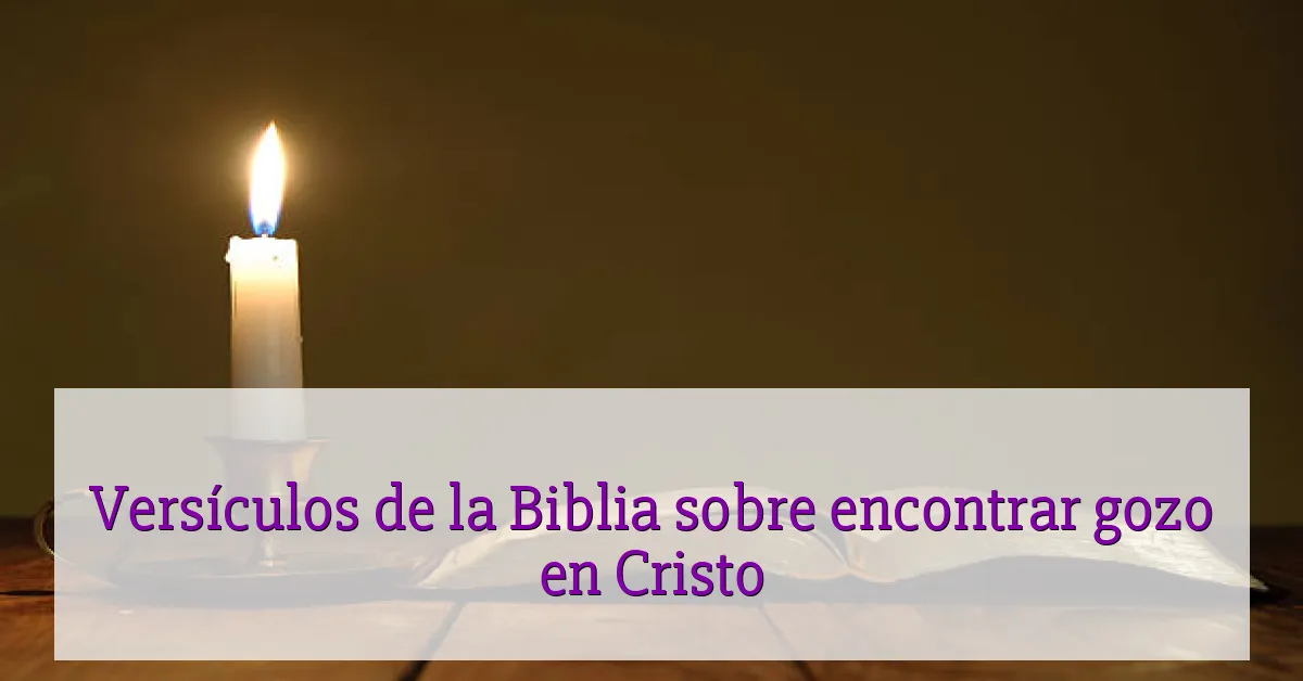 Versículos de la Biblia sobre encontrar gozo en Cristo