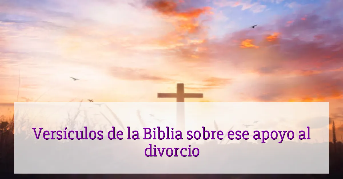 Versículos de la Biblia sobre ese apoyo al divorcio